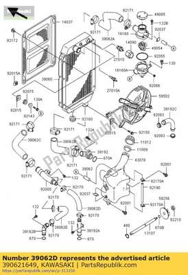 Hose-cooling,head,rr- vn800-a1 390621649 Kawasaki