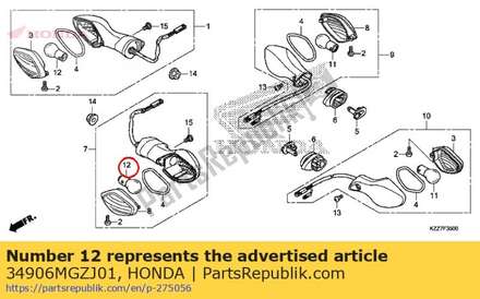 Bulb, taillight (p21/5w) (life elex) 34906MGZJ01 Honda