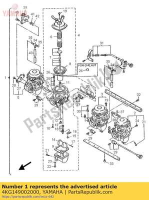 Carburateur 4KG149002000 Yamaha