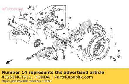 Disk, rr. brake 43251MCT911 Honda