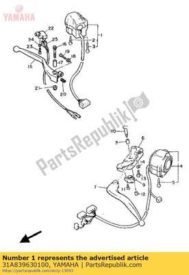 Switch, handle 3 (right) 31A839630100 Yamaha