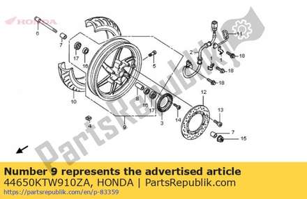 Wheel sub assy., fr. *nh365m * (nh365m genuine silver metallic) 44650KTW910ZA Honda