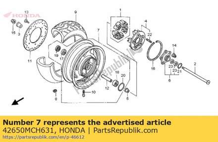 Wheel sub assy., rr. 42650MCH631 Honda