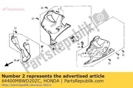 Cowl set, r. lower (wl) *type3 * (type3 ) 64400MBWD20ZC Honda