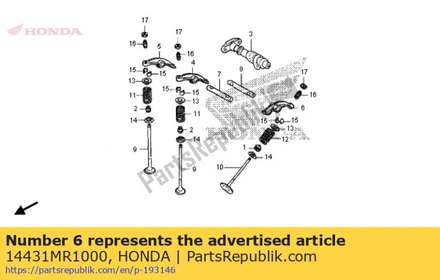 Arm, ex. ventilwippe 14431MR1000 Honda
