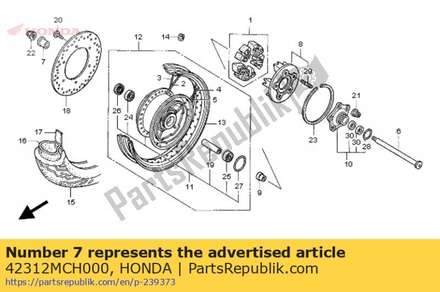 Collar,rr wheel 42312MCH000 Honda