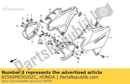 Cover set, r. air cleaner 83560MEJ020ZC Honda