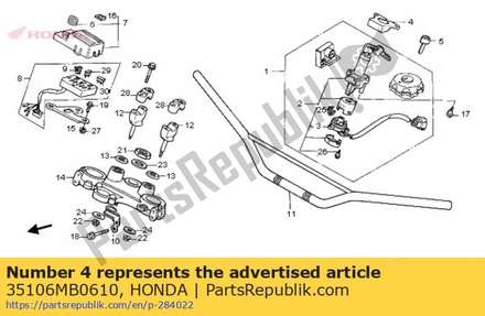 Cover, combination switch 35106MB0610 Honda