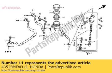Piston set, rr. master cylinder 43520MFAD12 Honda