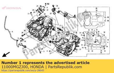Crank case set 11000MGZJ00 Honda