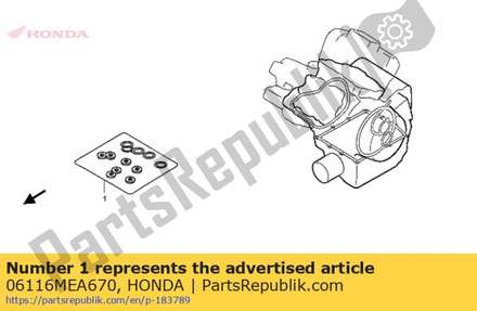 Washer oring kit b (component parts) 06116MEA670 Honda