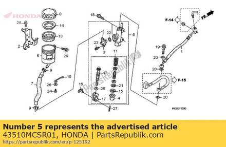 Cylinder sub assy., rr. master 43510MCSR01 Honda