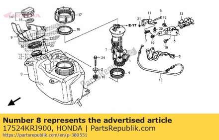 Pin,fuel lid hing 17524KRJ900 Honda