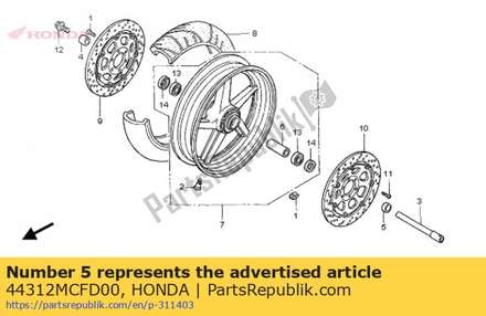 Collar, l. fr. wheel side 44312MCFD00 Honda