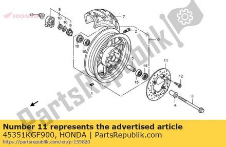 Disk, fr. brake 45351KGF900 Honda