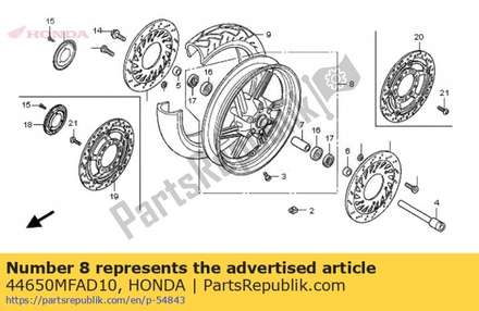 Wheel sub assy., fr. 44650MFAD10 Honda