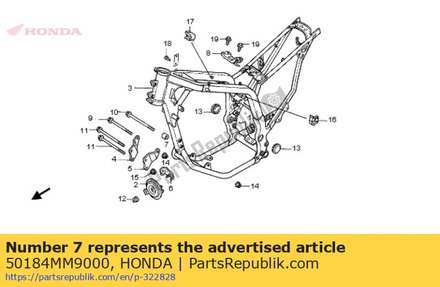 Collar, r. engine hanger lower 50184MM9000 Honda