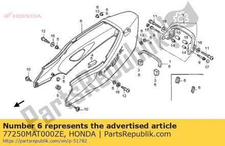 Cowl set, seat (wl) *type1 1 * (type1 1 ) 77250MAT000ZE Honda