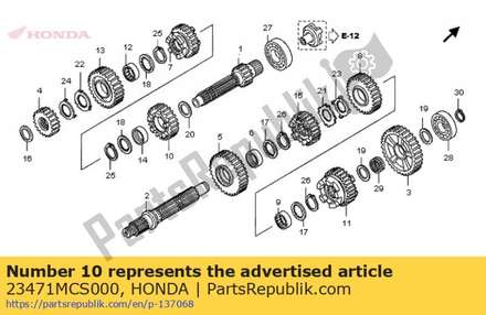 Gear, mainshaft fourth (2 23471MCS000 Honda
