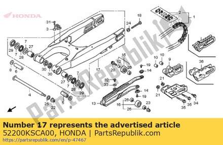 Swingarm sub assy 52200KSCA00 Honda