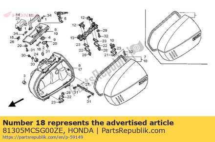Cover comp., l. saddlebag *nha30m * (nha30m digital silver metallic) 81305MCSG00ZE Honda