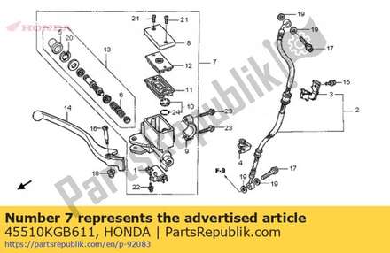 Cylinder sub assy., fr. brake master 45510KGB611 Honda