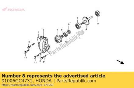 Bearing, radial ball, 7x22x7 91006GC4731 Honda