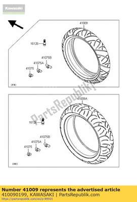 Tire,fr,120/70zr17(58w), 410090199 Kawasaki