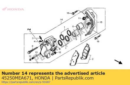 Caliper sub assy 45250MEA671 Honda