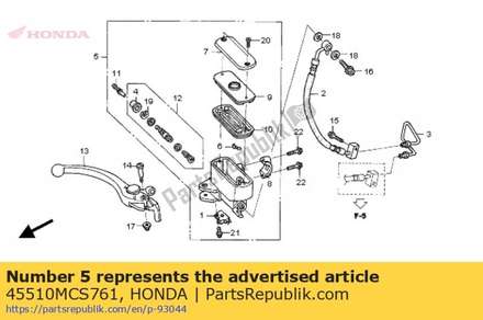 Cylinder sub assy., fr. master (nissin) 45510MCS761 Honda