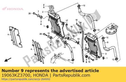 Schlauch b, wasser 19063KZ3700 Honda