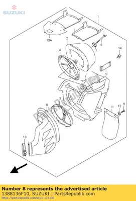 Tube,outlet 1388136F10 Suzuki