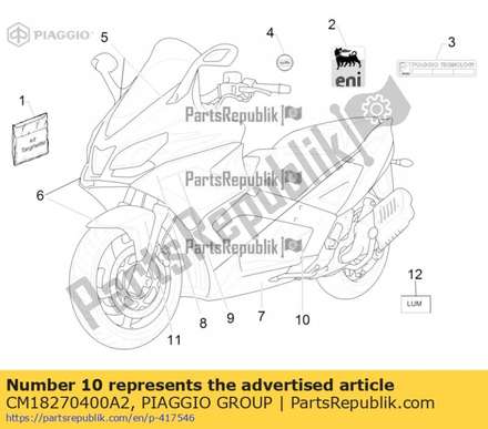 Name plate dx-sx CM18270400A2 Piaggio Group