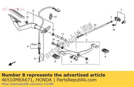 Pedal comp., rr. brake 46510MEA671 Honda
