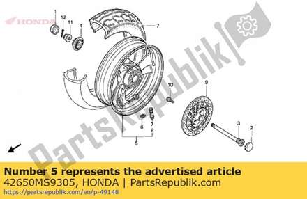 Wheel set,rr. 42650MS9305 Honda