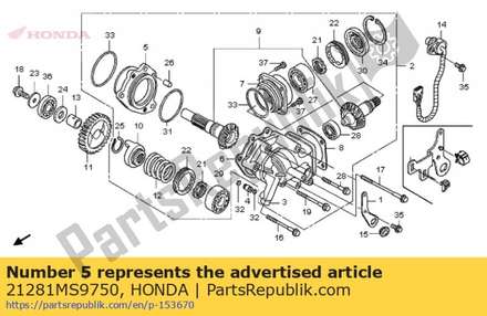 Supporto, albero di trasmissione finale 21281MS9750 Honda