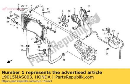 Shroud comp 19015MAS003 Honda