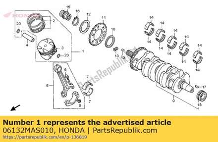Piston kit (o.s. 0.25) 06132MAS010 Honda