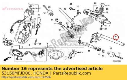 Pipe comp., l. steering h 53150MFJD00 Honda