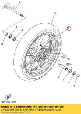 Cast wheel, front 1XB251680098 Yamaha