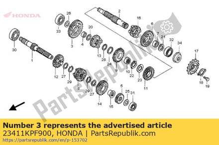 Gear, countershaft low (3 23411KPF900 Honda