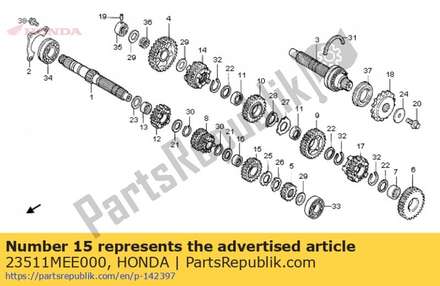 Gear, mainshaft sixth (24t) 23511MEE000 Honda