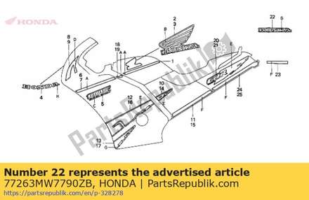 Merk, rr.se * type6 * 77263MW7790ZB Honda