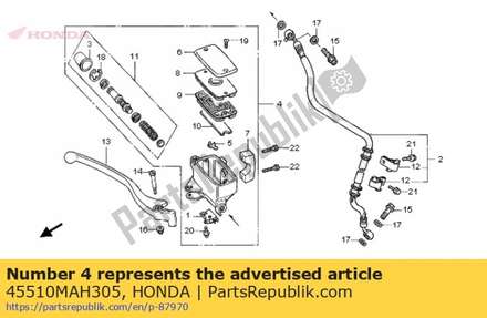Cilinderonderdeel, fr. remmeester (nissin) 45510MAH305 Honda