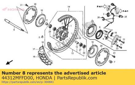 Collar, r. fr. wheel side 44312MFFD00 Honda