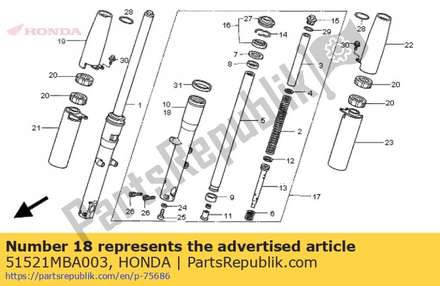 Case comp., l. bodem 51521MBA003 Honda
