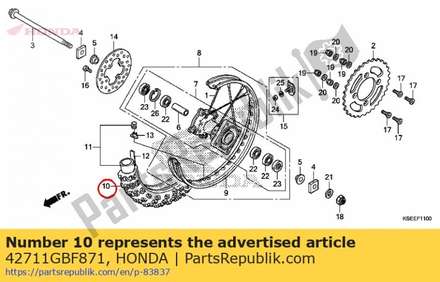 Tire, rr. (bridgestone) ( 42711GBF871 Honda