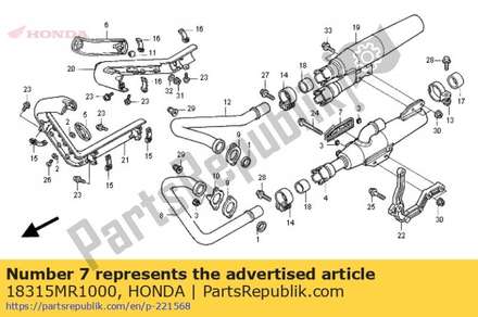 Cover, muffler 18315MR1000 Honda
