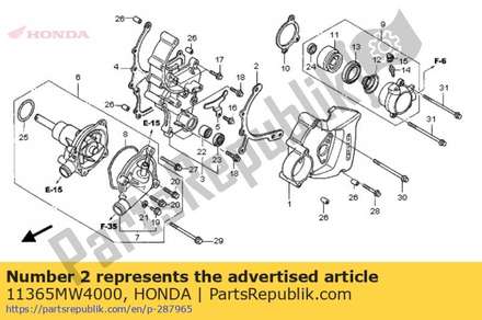 Plate, drive chain guide 11365MW4000 Honda
