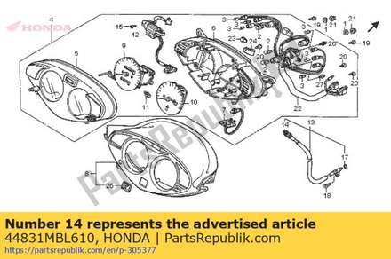 Cable comp., inner 44831MBL610 Honda